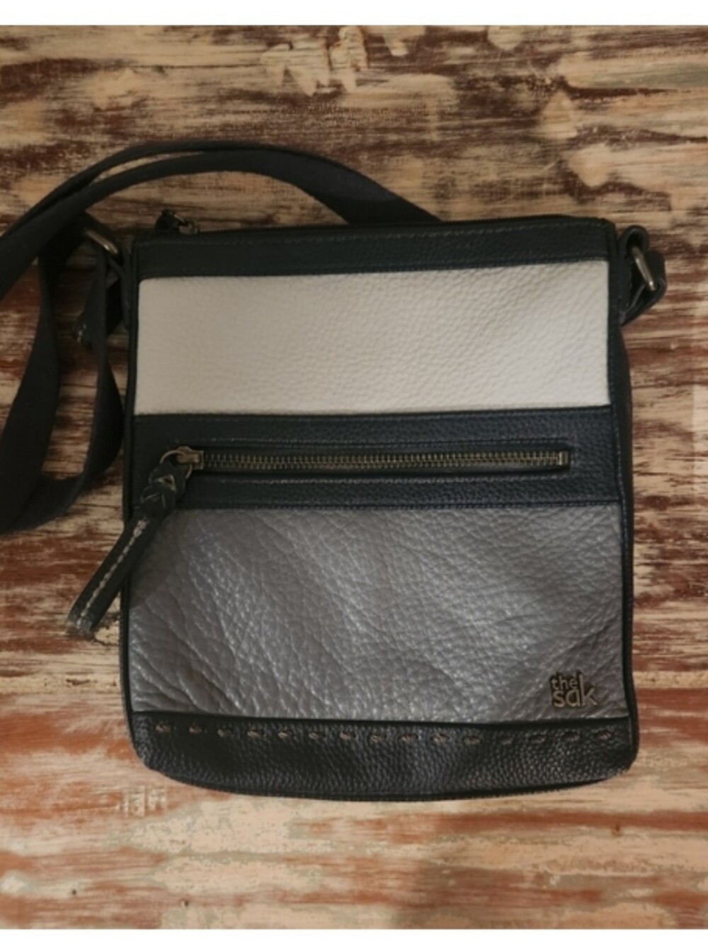 The Sak Iris Blue Leather Crossbody Bag | Color Block | Style 104118